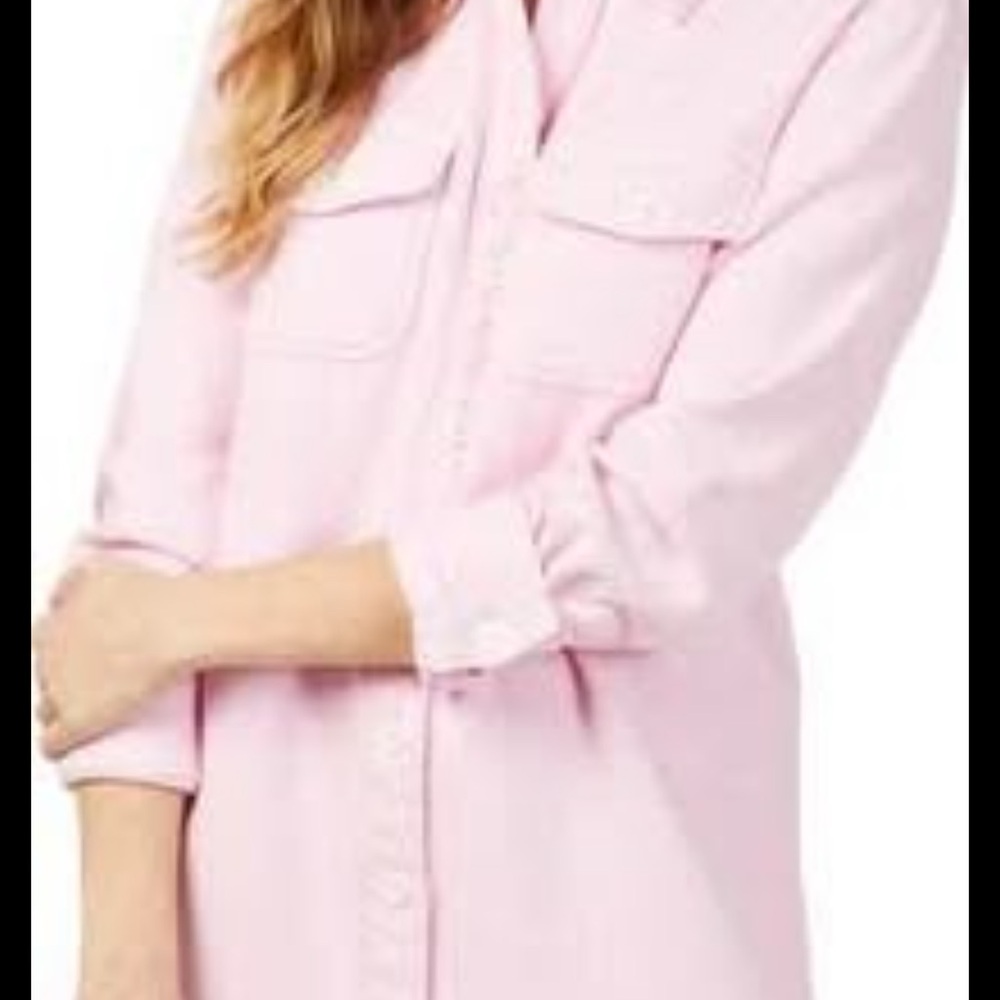 Outerknown Soft Pink Collared Button Down Dress - image 1